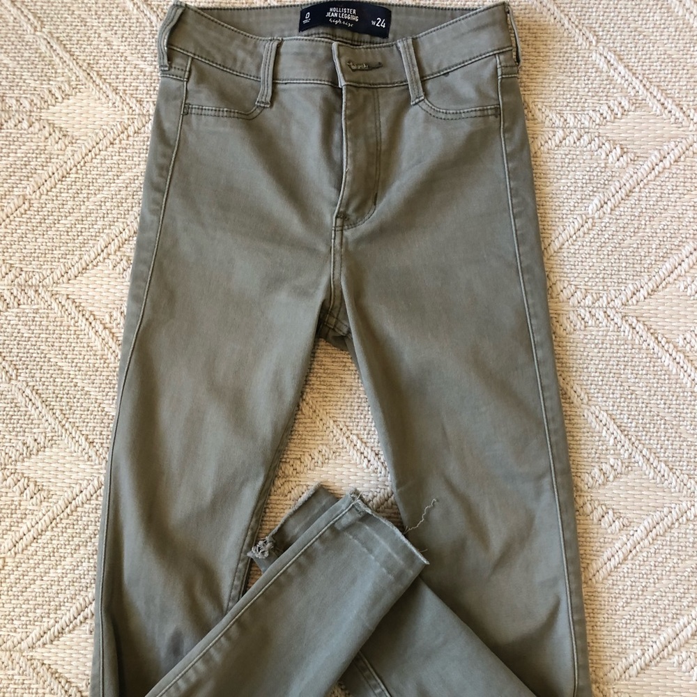 Hollister high rise jean legging Sz 0 Green